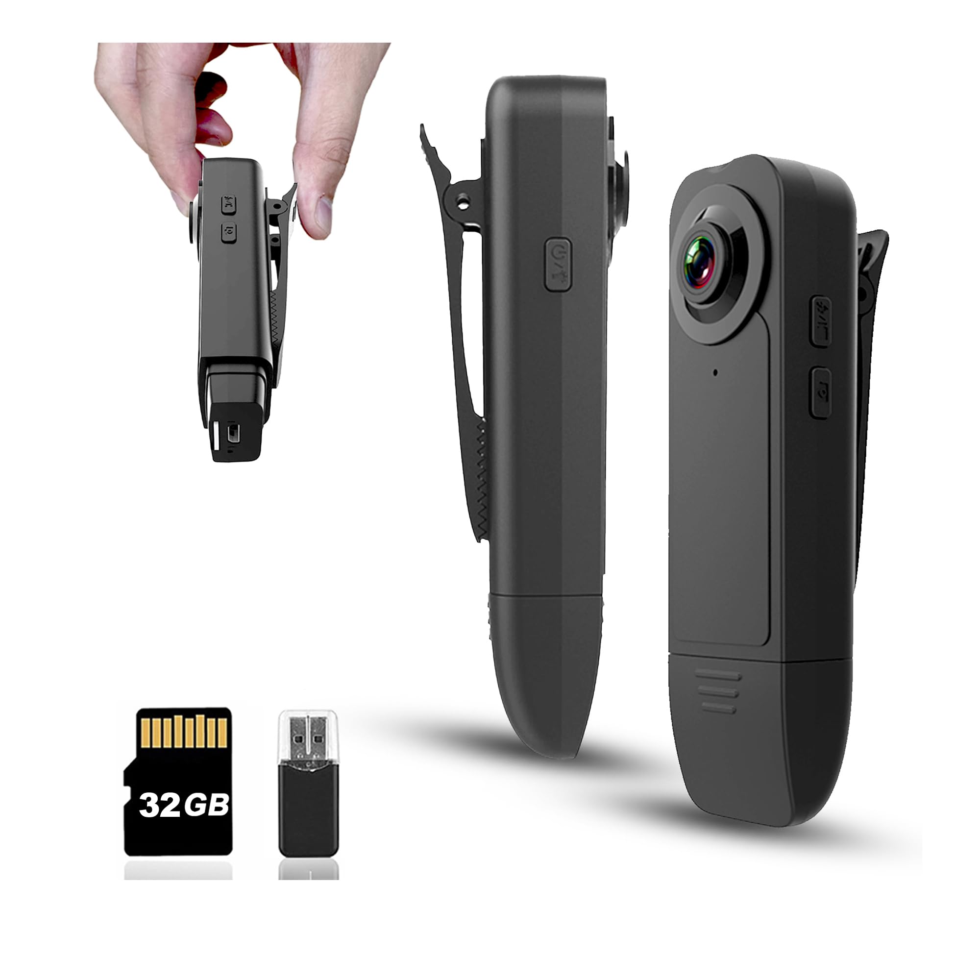 Mini Body Camera with Audio & Video Recording - Small POV Cam 1080P with 32G Card - Wearable Personal Portable Cameras Recorder DV - Night Version Camcorder for Security Work Records Guard Traveling-image-40