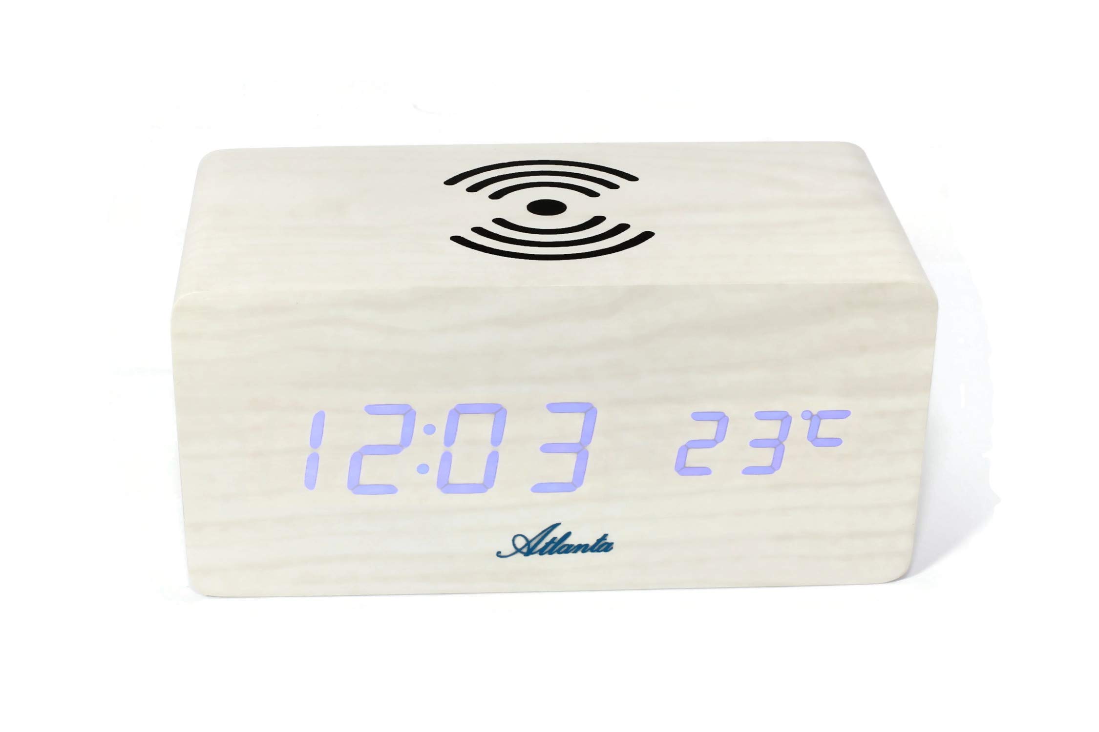 Atlanta Budzik LED z indukcyjną stacją ładującą do smartfonów - 1129-0