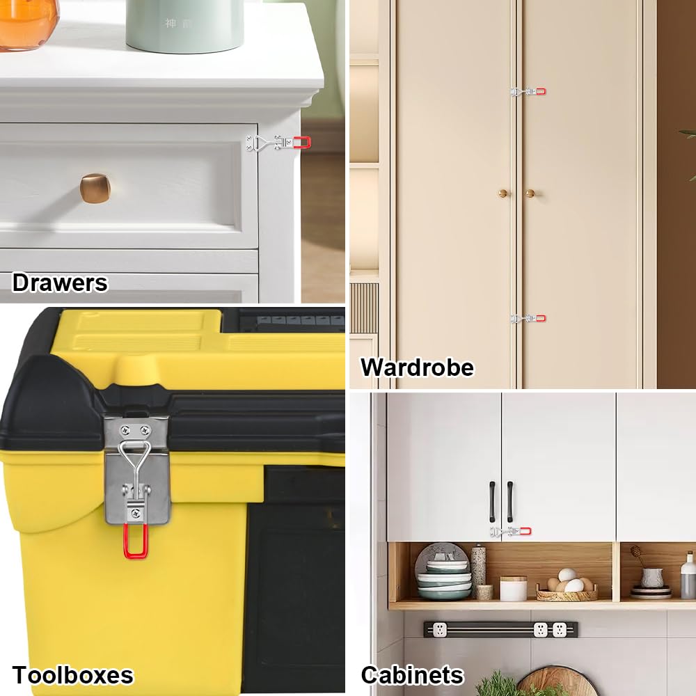 3 PCS Pince à Loquet Loquet à Bascule En Métal Serrage Verrou, Fermeture à Levier,envi 100kg De Sauterelles De Menuisier Reglable Pour Fixation Et Serrageportes Armoires Valises 77100752