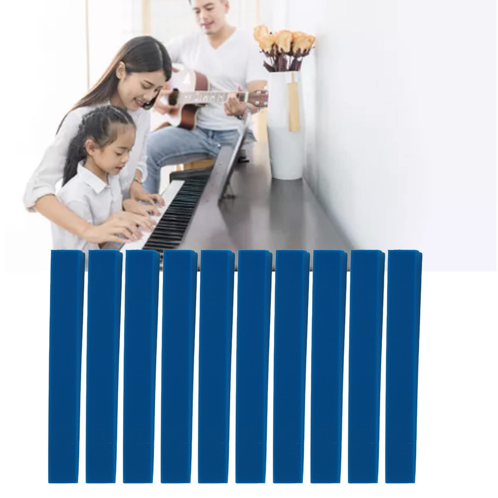 Tyenaza Mute per Accordatura del Pianoforte da 10 Pezzi, Tappo a Cuneo per Pianoforte da 10 Cm, Strumento di Regolazione dello Strumento Musicale con Blocco Audio con Cuneo in Gomma