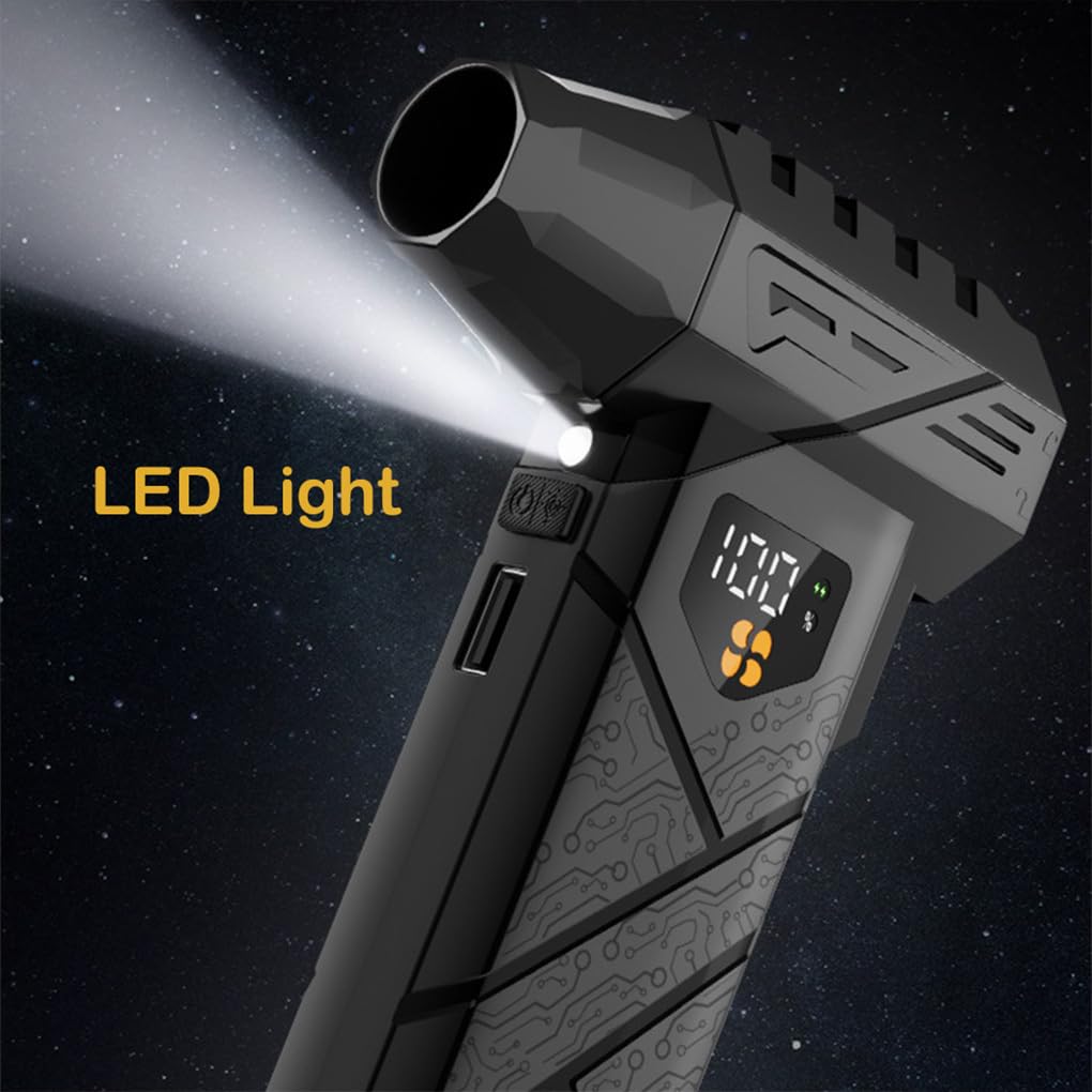 Soplador de Aire comprimido Mini Ajustable de 4 velocidades con luz LED, 130000 RPM, súper Potente, inalámbrico y Desmontable.