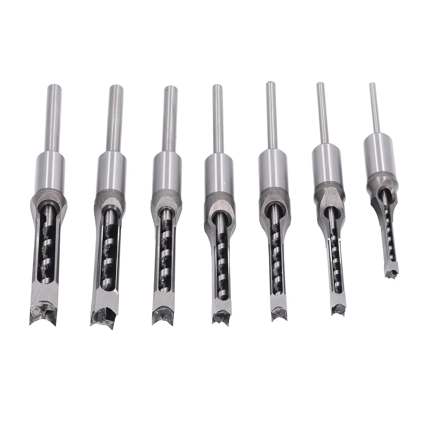Hole Drill Bit 7 Pcs Woodworking Drill Bits, HSS Woodworking Hole Saw Mortising Chisel Drill Bits Set 1/4in 5/16in 3/8in 2/5in 1/2in 9/16in 5/8in Countersink Bits