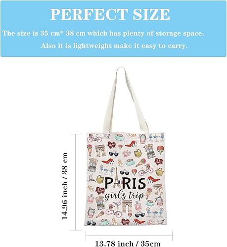 Miniatura 2 de GJTIM Regalo de viaje a París Bolsa de viaje con tema de vacaciones de fin de semana de Par, Bolso beige