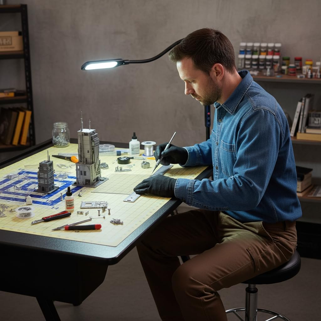 Martelli LED Table Light with Clamp, Gooseneck Lamp with Adjustable Brightness, White