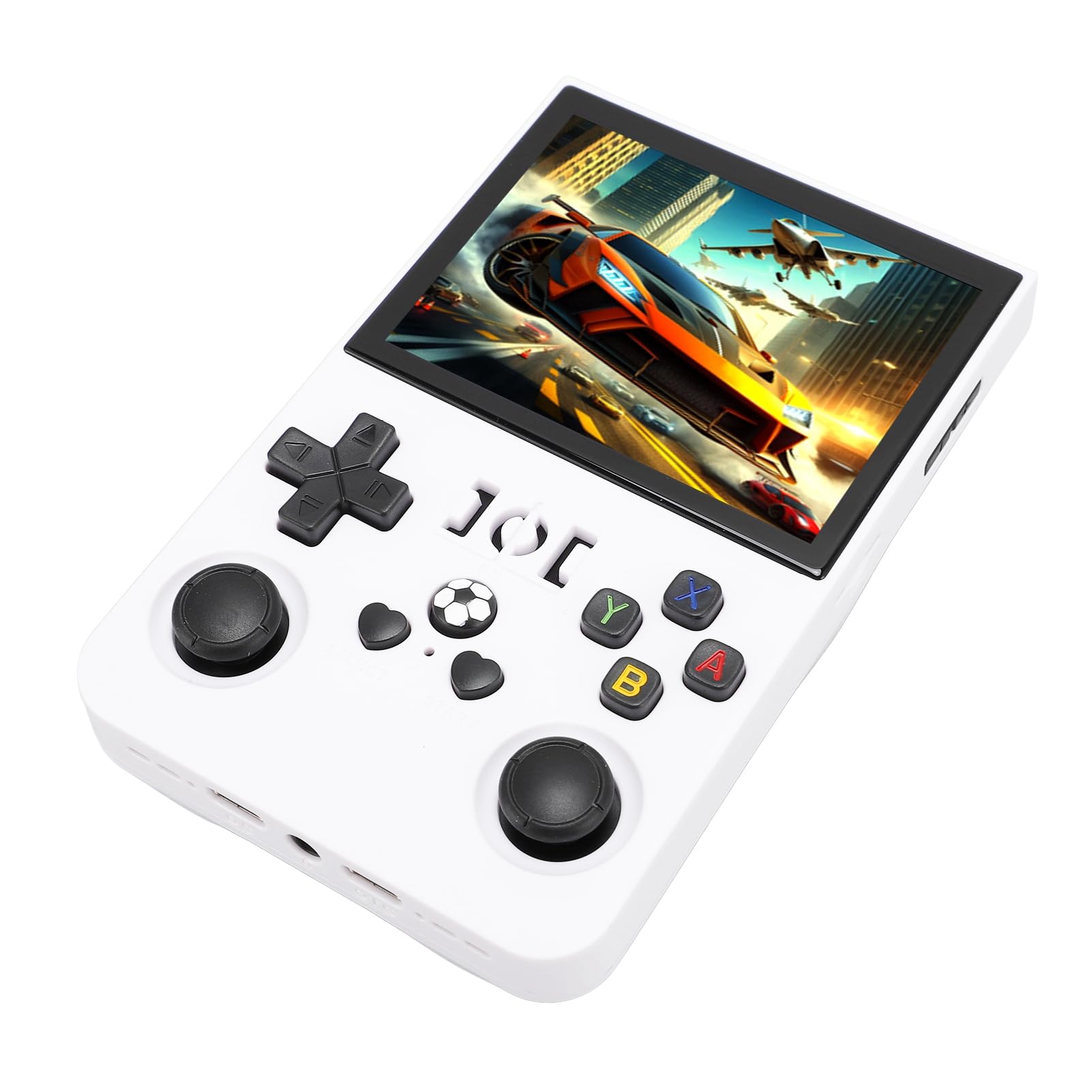 aqxreight Console de Jeu Portable Écran de 4 Pouces 18 000+ Jeux Console de Jeu Rétro Portable avec Petite Carte Mémoire 64 Go Joysticks Pad 3D 4 Ressorts R L de Double Système (128GB)