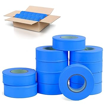 AdirPro 12 Pack Fluorescent Flagging Tape, 150' X 1'' Wide - Multipurpose Neon Marking Tape - Great Visual Labeling & Tagging for Home & Workplace Use (Fluorescent Blue)