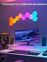 Vista 7 de Paneles de luz Govee Glide Hexa, luces de pared LED hexagonales RGBIC, luces de pared creativas Wi-Fi para el hogar inteligente con sincronización