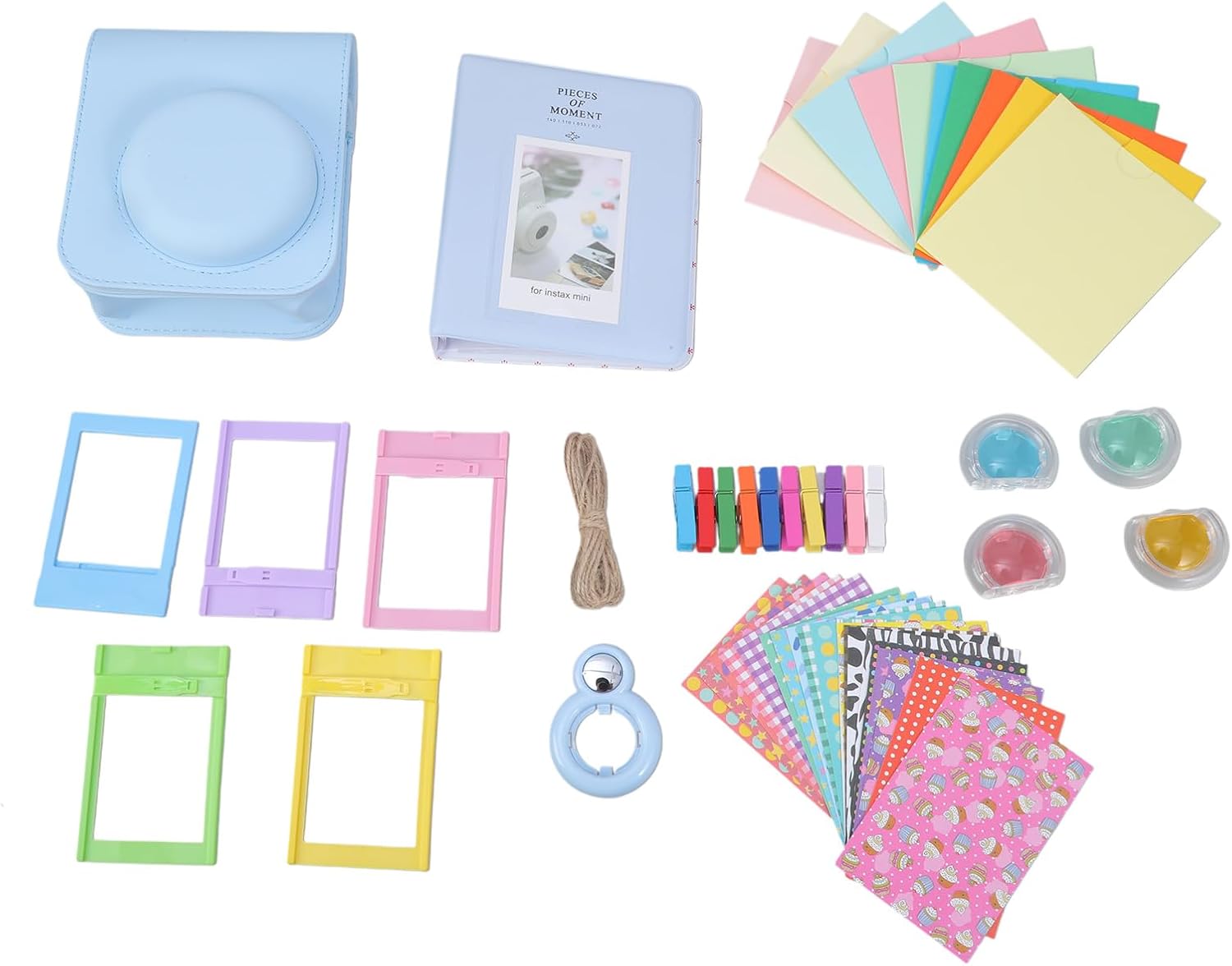 Camera Accessory Bundle Kit for 12, Blue | with Camera Bag / Selfie Lens / Photo Album / Frames / Stickers /