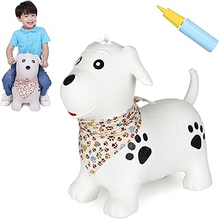 Bouncy Dog Hopper Toys for Toddlers-Hopping/Bouncing/Bounce Horse, Jumping Horse, Outdoor Indoor Inflatable Ride-on Animal Toy for Kids/Boys/Girls Gifts(Pump Included)