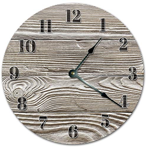 Reloj de pared grande 10.5" de madera gris