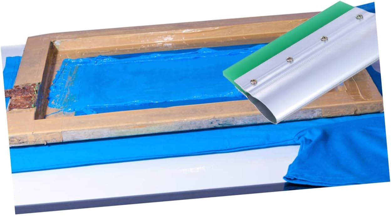 Veemoon DIY Silk Tools 25cm Rubber Squeegee Comfortable Aluminum Handle Sturdy Wear-Resistant for Graphic Textile Applications Random