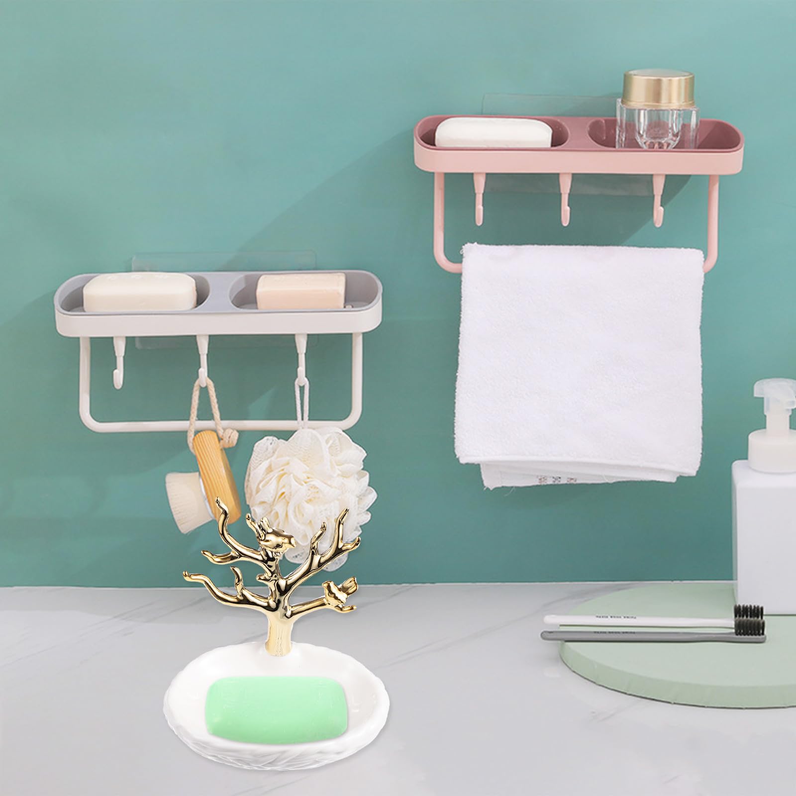 Vassoio Portasapone in Ceramica Bianco Drenaggio Creativo per Bagno e Casa, Mantiene Sapone Asciutto e Pulito Design Elegante e Funzionale