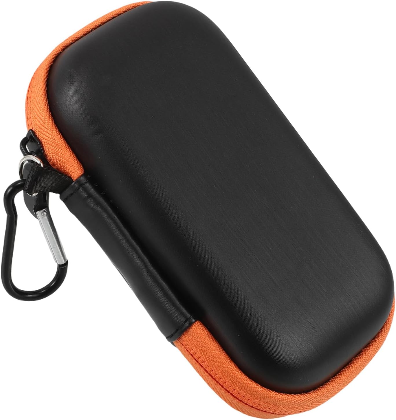Portable Hard Drive Carrying Storage Box with Cable Organizer for Travel, Small EVA Hard Case Protective Cover Compatible with SSD External Drives, Orange Zipper