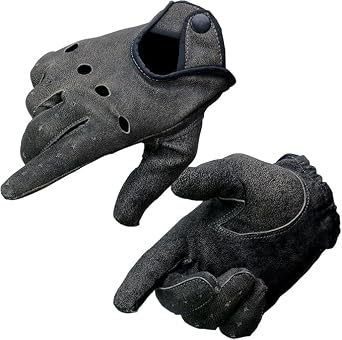 Mens Professional Leather Unlined Driving Gloves - Perforated Finger Panels and Adjustable Comfort Wrist Closure
