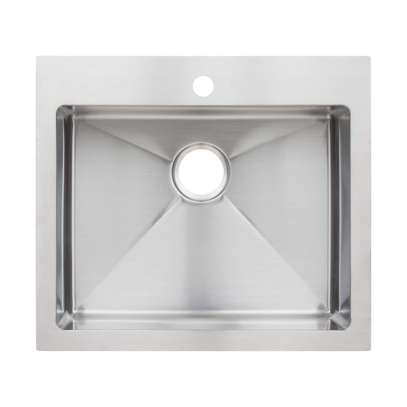 MisenoMNO2421SRTM Miseno MSS2421SRTM 24" Top-Mount/Undermount Single Basin Stainless Steel Kitchen Sink - Drain Assembly and Fitted Basin Rack Included Free