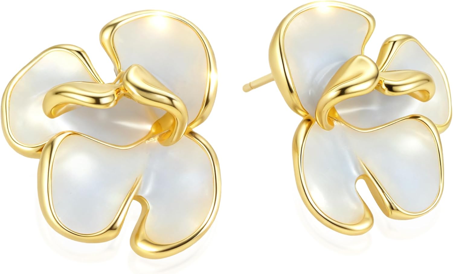 14k Gold Flower Earrings For Women 925 Sterling Silver Earrings Unique Statement Earrings Trendy Jewelry Gift