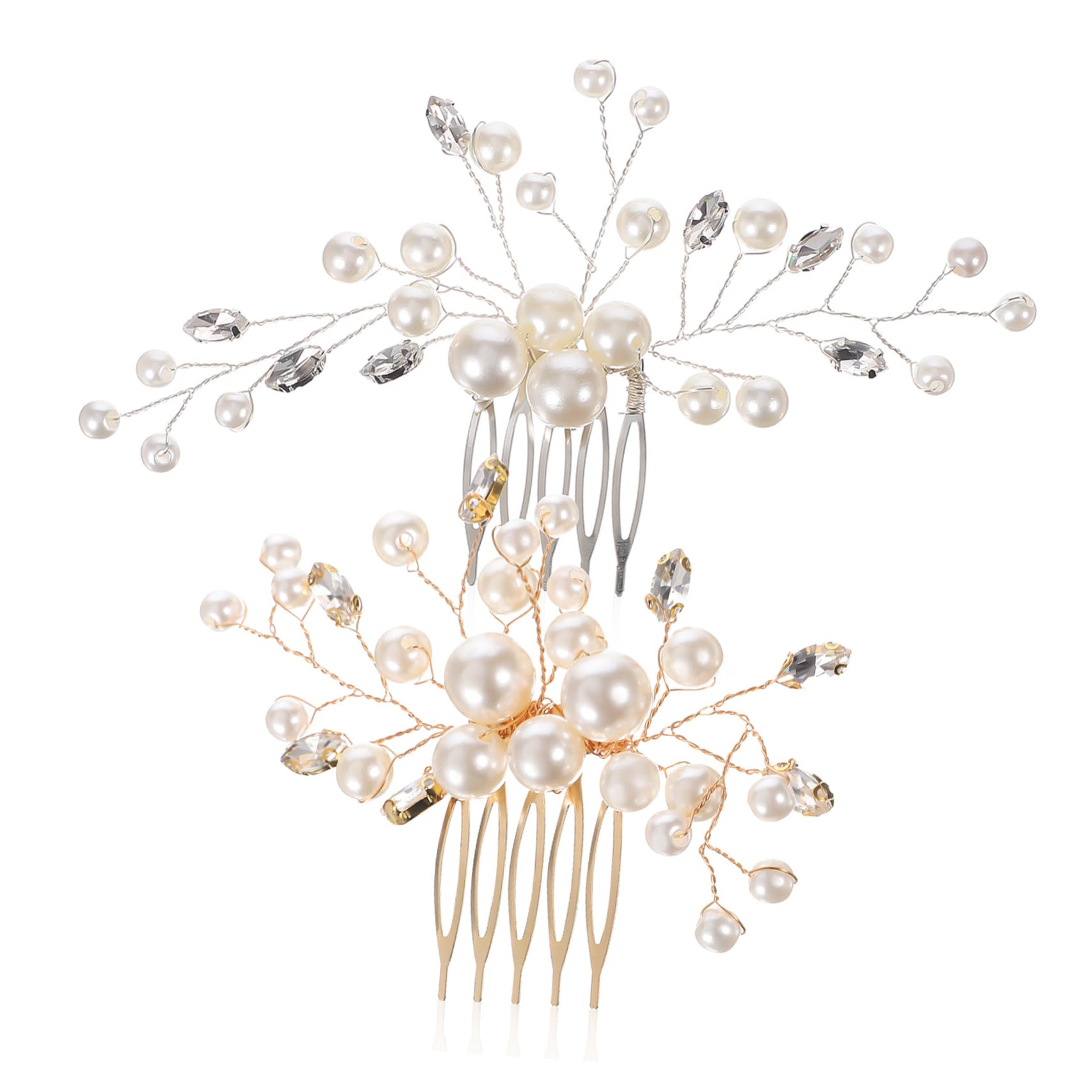 MAGICLULU 5 Set Eleganti Pettini Laterali Per Da Sposa Con Strass Per Donne Per Feste Di Nozze Eventi Speciali 2 Pezzi * 5