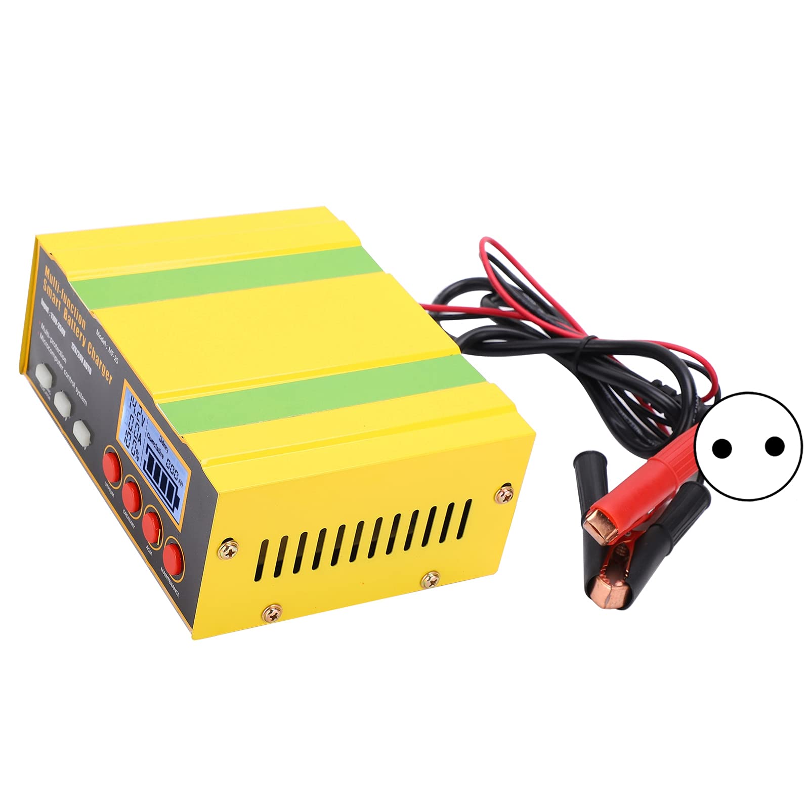 FTVOGUE Chargeur de Batterie 220W 12V 12A 24V 8,5a, Alimentation Intelligente avec Coque en Acier Inoxydable, Ventilateur de Refroidissement à Température Contrôlée pour Voiture (Prise UE)