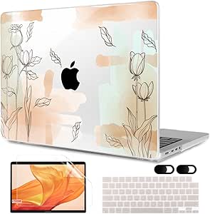 ICEKEE Floral MacBook Pro 16 Case - Hard Shell Cover For M4/M3/M2/M1 Models 2021-2024