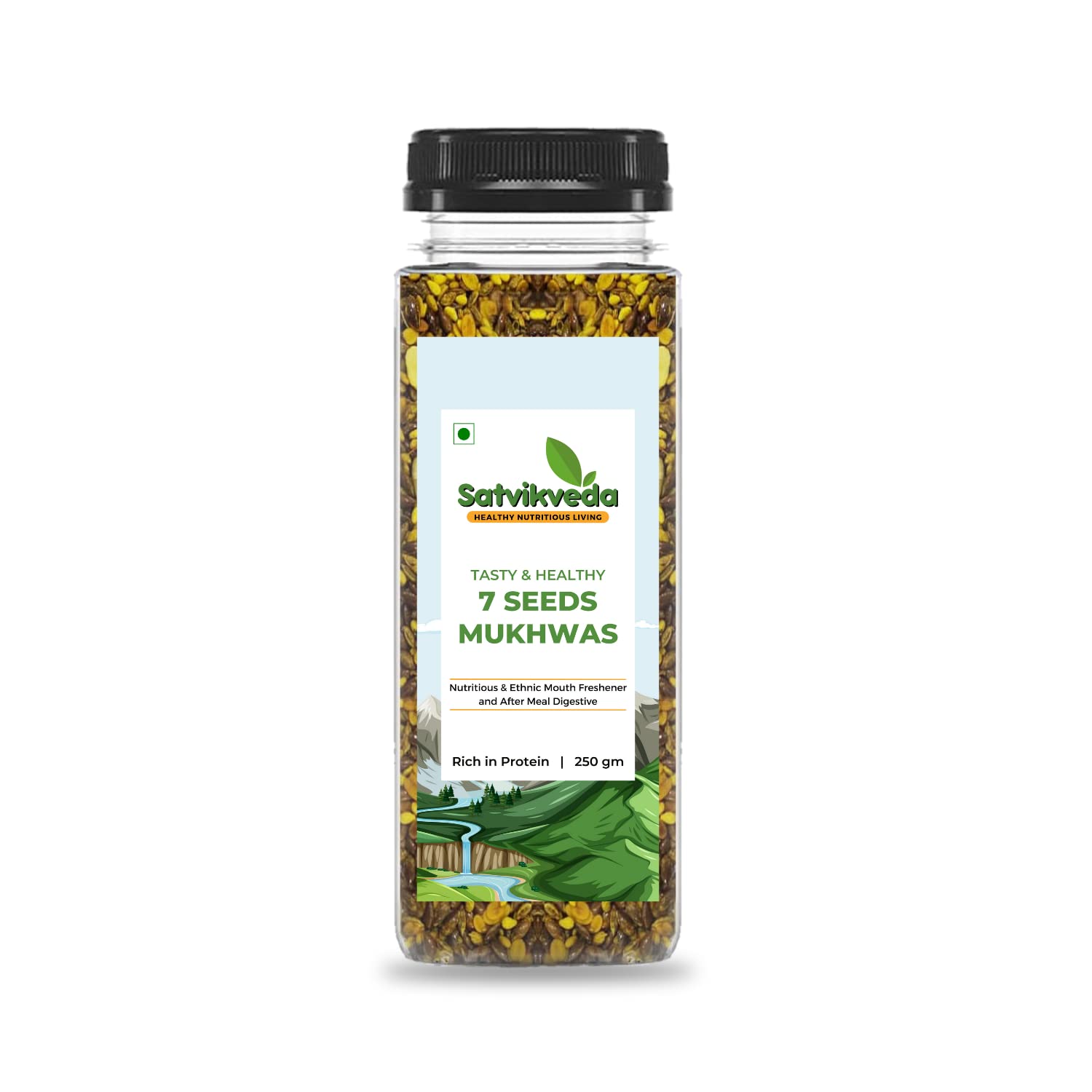 Satvikveda 7 Seeds Mukhwas 250 gm (Pack of 1) | Seeds of Pumpkin, Watermelon, Sunflower, Black Sesame, White Sesame, Flax & Fennel | Digestive & Healthy After meal (B09XJF5GGJ) Amazon Price History, Amazon Price Tracker