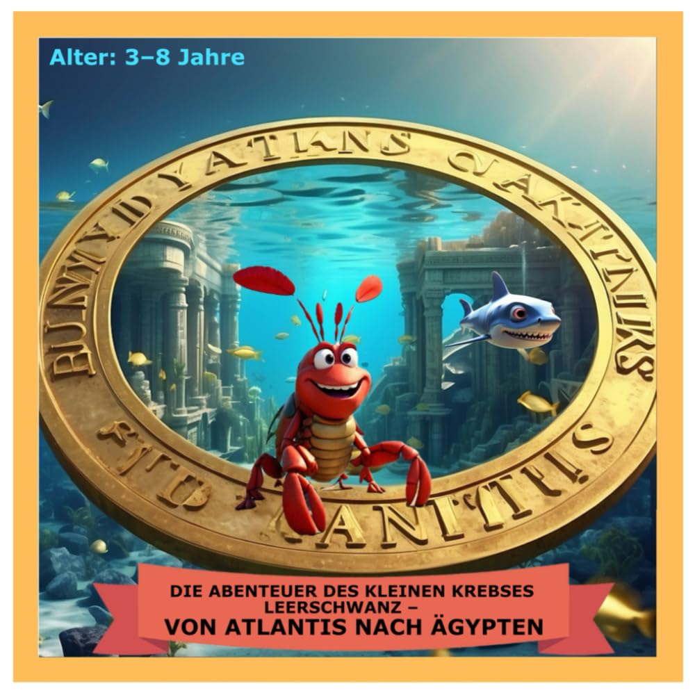 DIE ABENTEUER DES KLEINEN KREBSES LEERSCHWANZ – VON ATLANTIS NACH ÄGYPTEN: LASST UNS GEMEINSAM ATLANTIS UND DIE PYRAMIDEN AUSMALEN!