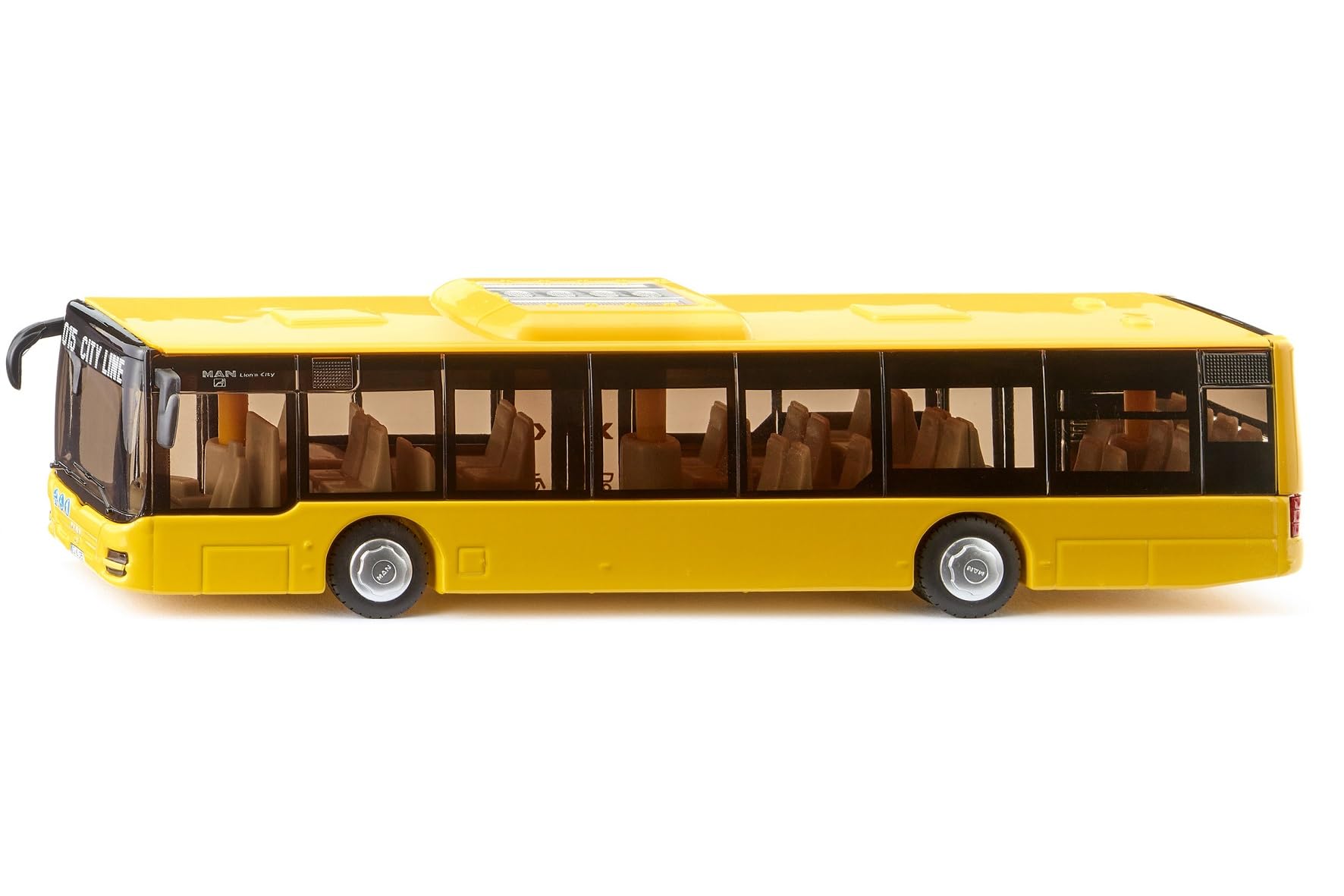 siku 3734, MAN Lion's City Autobus miejski, 1:50, Metal/Tworzywo sztuczne, Żółty, Autobus do zabawy dla dzieci, Otwierane drzwi, Otwierana pokrywa silnika