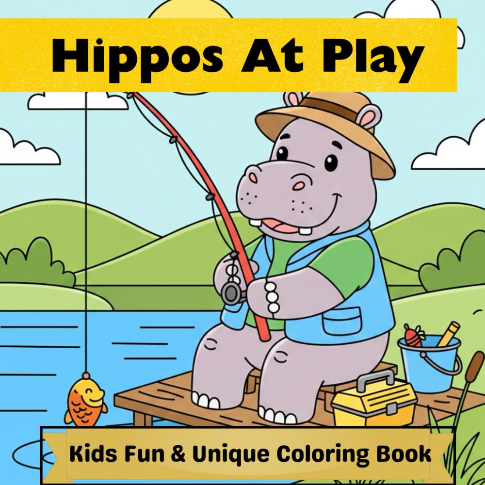 Hippos At Play: Silly Hippopotamus Coloring Activity Book : Funny Animal Adventures for Kids Ages 4-8 (Animals At Play)