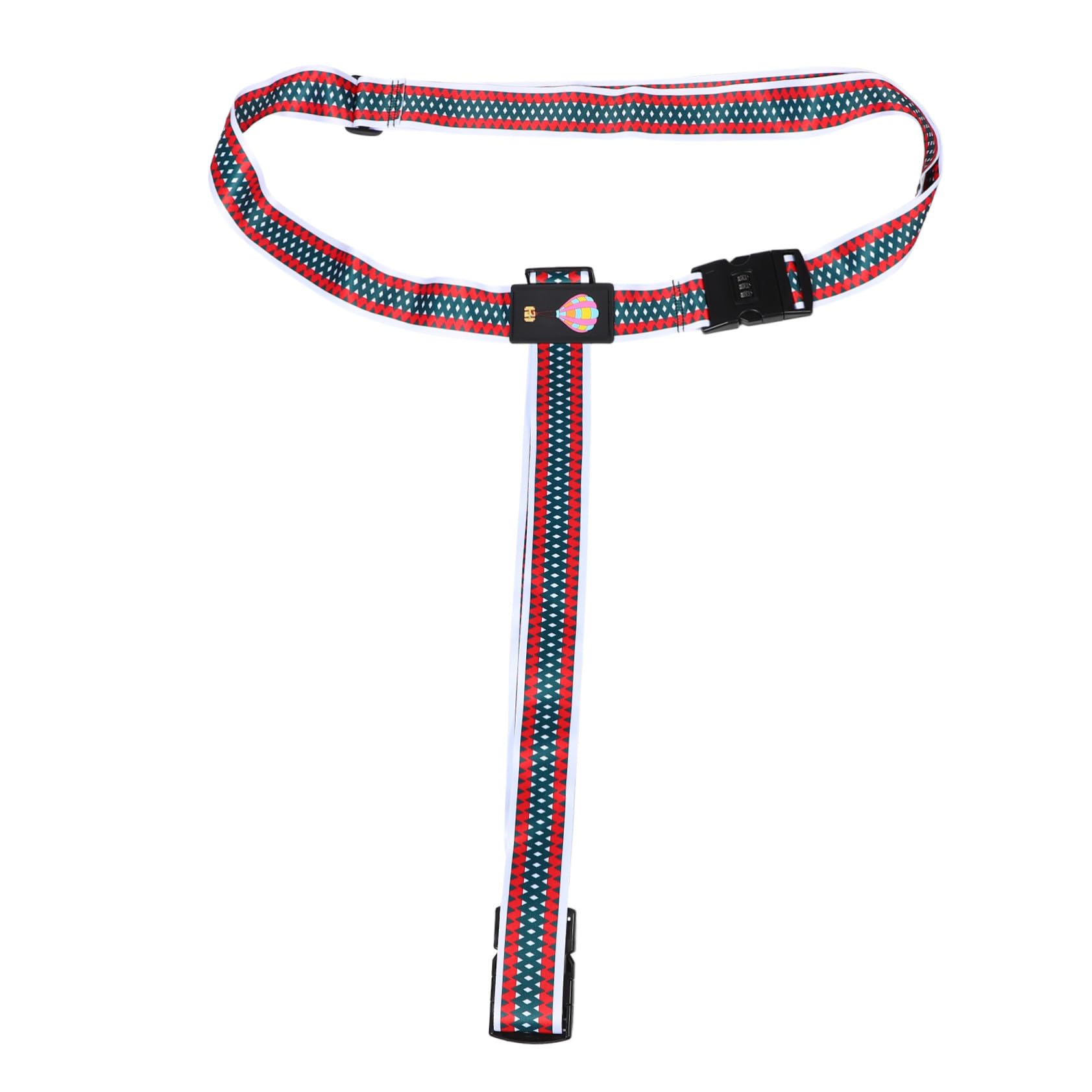 FRCOLOR 4 Stück Verstellbarer Koffergurt mit Doppel-zahlenschloss Kofferband Kreuzgurt Cartoon Muster Gepäckband aus Robustem Polyester für Sichere Reise und Einfachen Schutz von Koffern