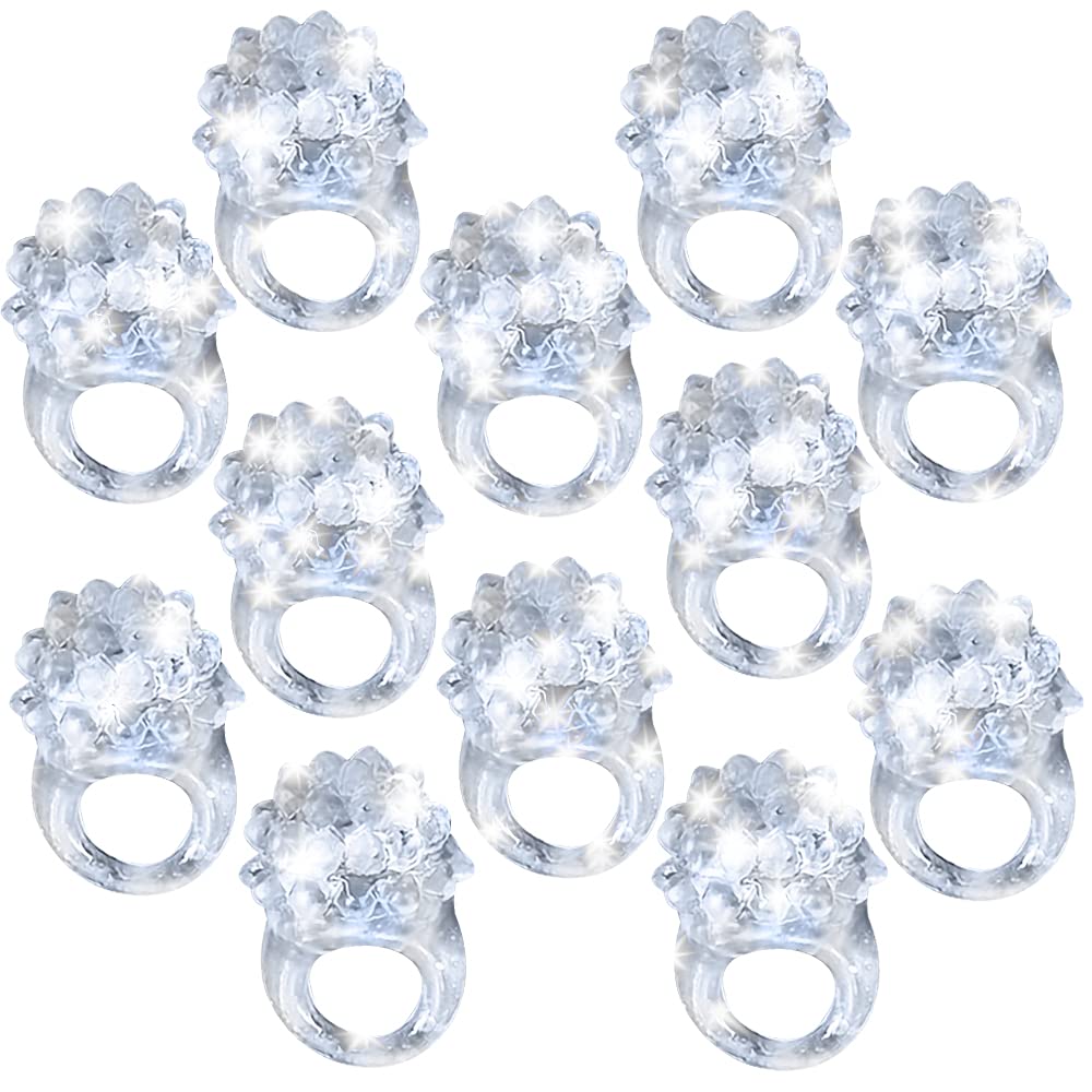 ArtCreativity Light Up Bumpy Rings for Kids, Set of 12, Flashing Accessories for Boys and Girls, Light-Up Party Favors for Children, Goodie Bag
