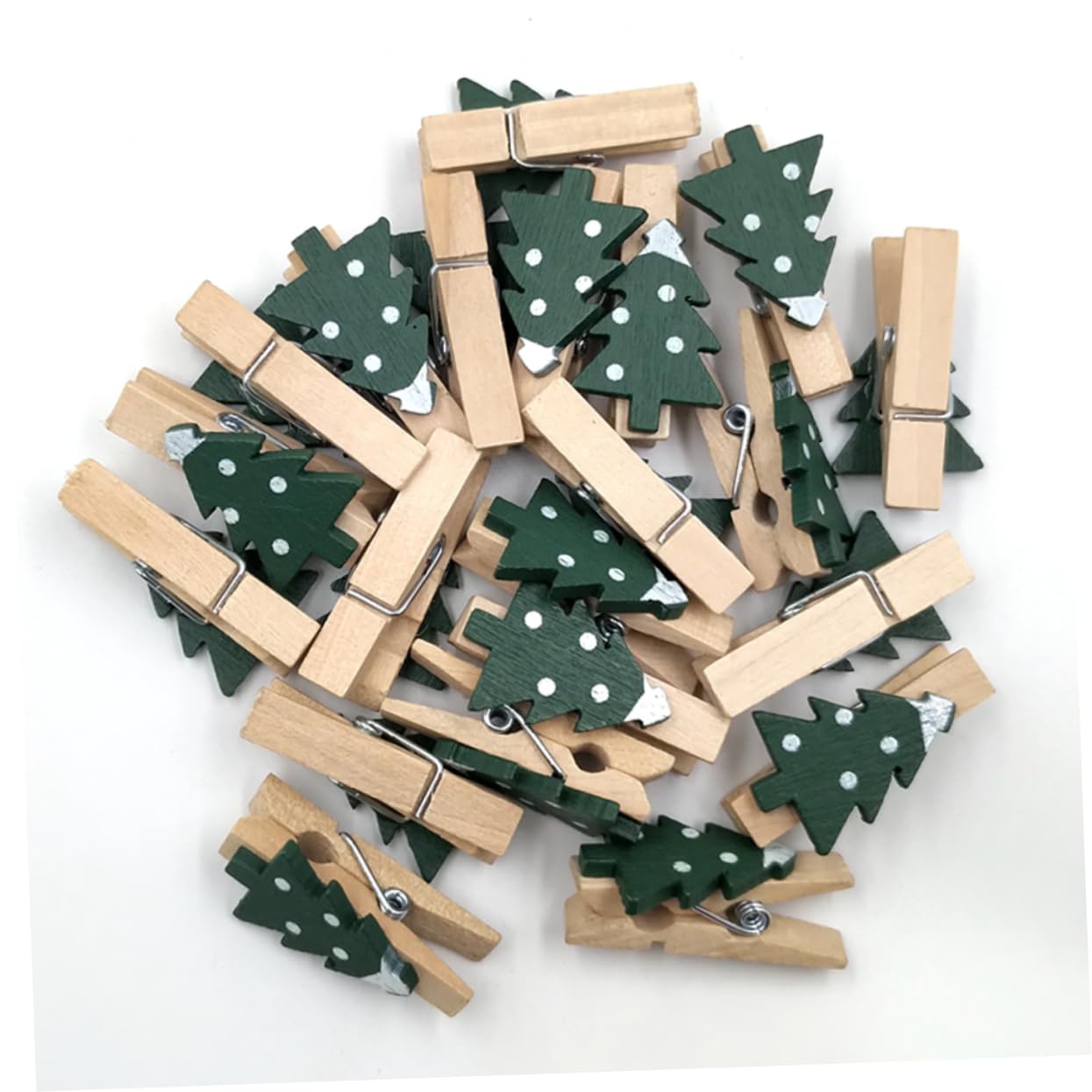 ABOOFAN 25 Piezas astillas de Madera navideñas Mini Ropa para la Foto Tarjetas de felicitación Clips de Fotos de Madera Clavijas de Fotos con Clip artesanía Clip de Madera pequeño Abrigo