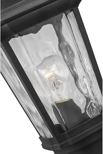 Miniatura 7 de Progress Lighting Marquette Collection - Lámpara de cristal de agua transparente con 1 luz, para exteriores, con textura, color negro