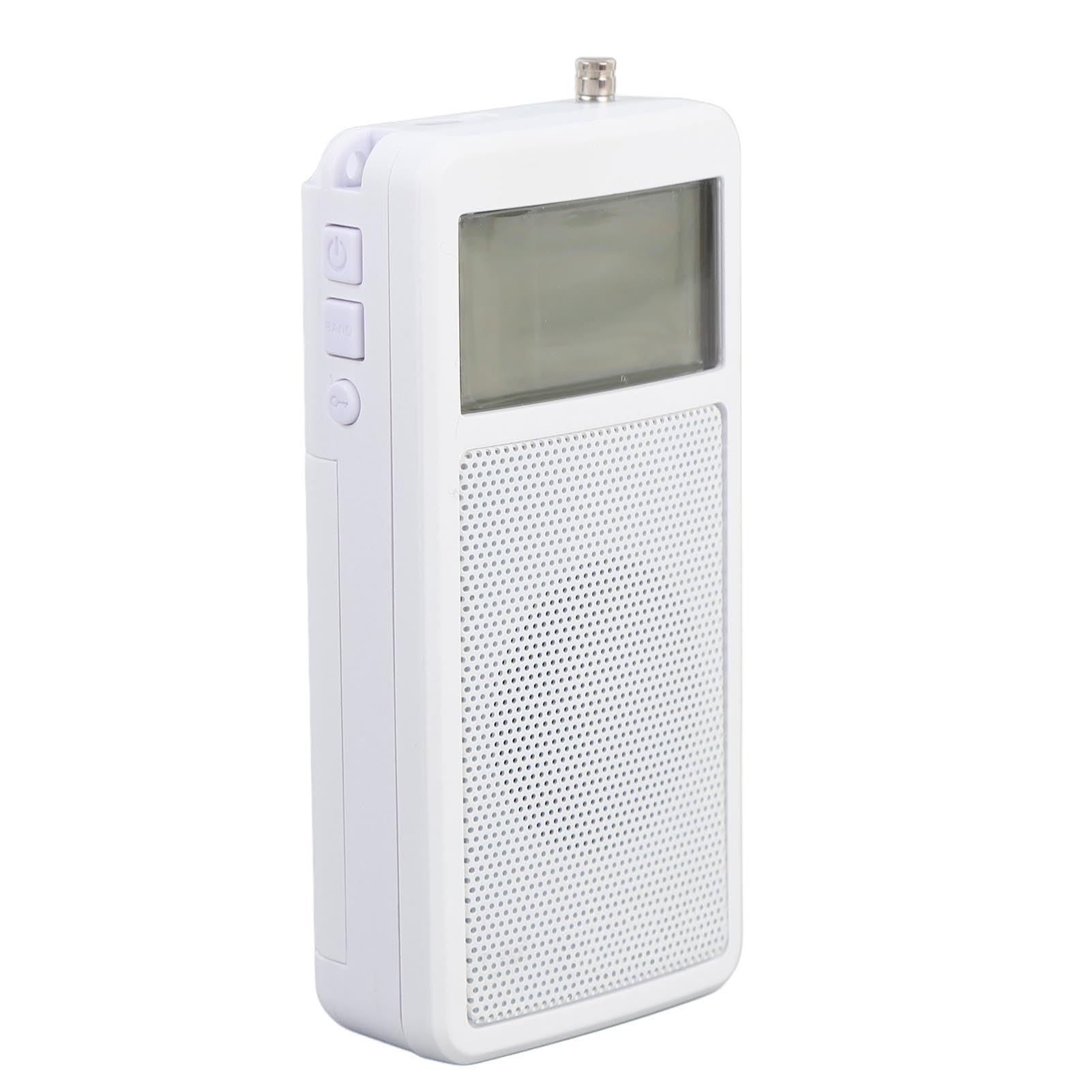 Portable Radio AM FM, Small Radio with Telescopic Antenna, Digital Display, Built in Speaker, Multi Function Keys, Battery Powered for Indoor, Outdoor, Emergency