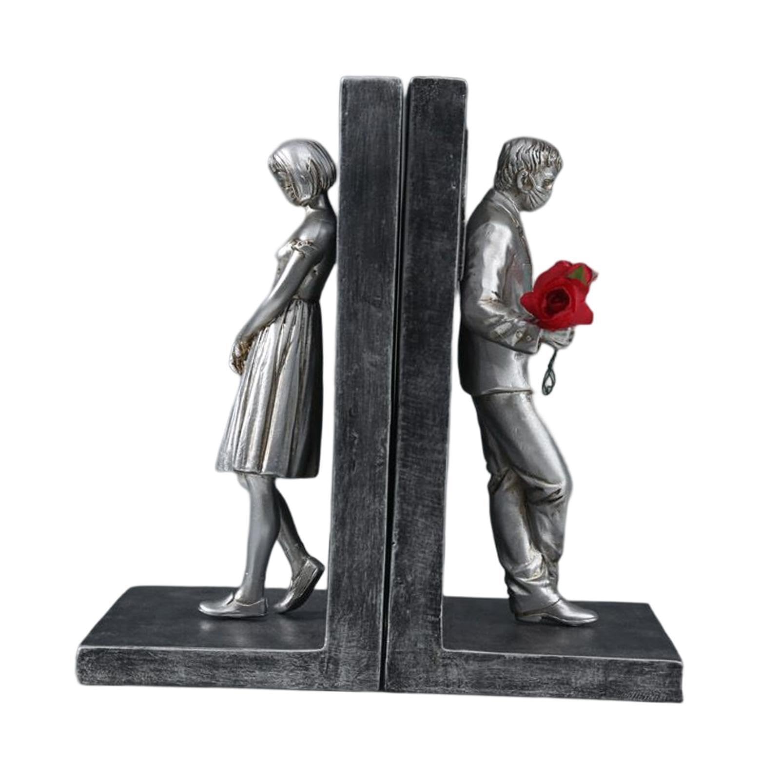 PIXZCSA for Creative Book Organizer Stand Modern Desk Bookends For Home Office Decor Nordic Modern Living Room Bookshelf Decoration