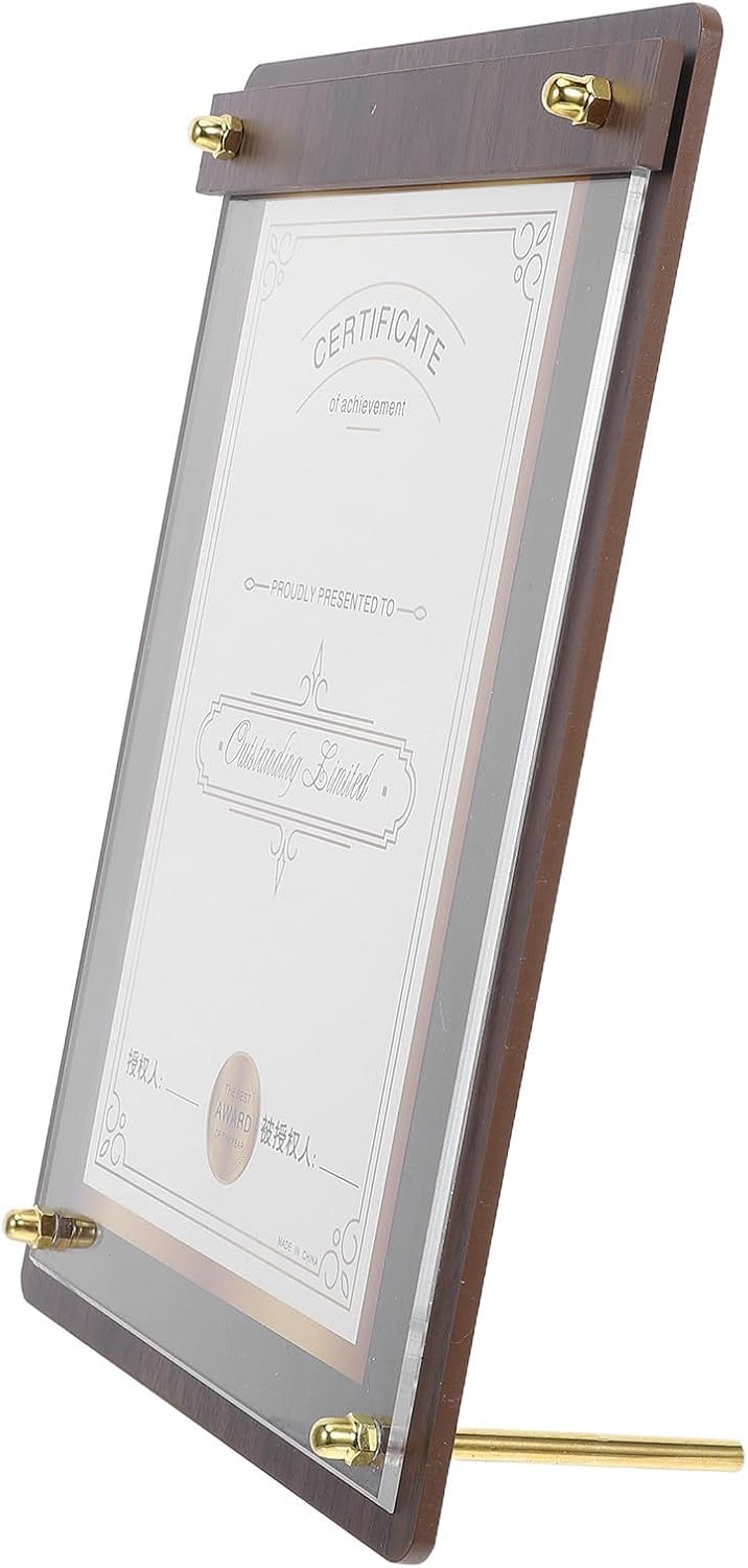 Wooden High School Certificate Frame with Acrylic Cover, Desk Display Frame with Stand for Horizontal Vertical Display, Effortless Certificate Swapping, Minimalist Nordic Design
