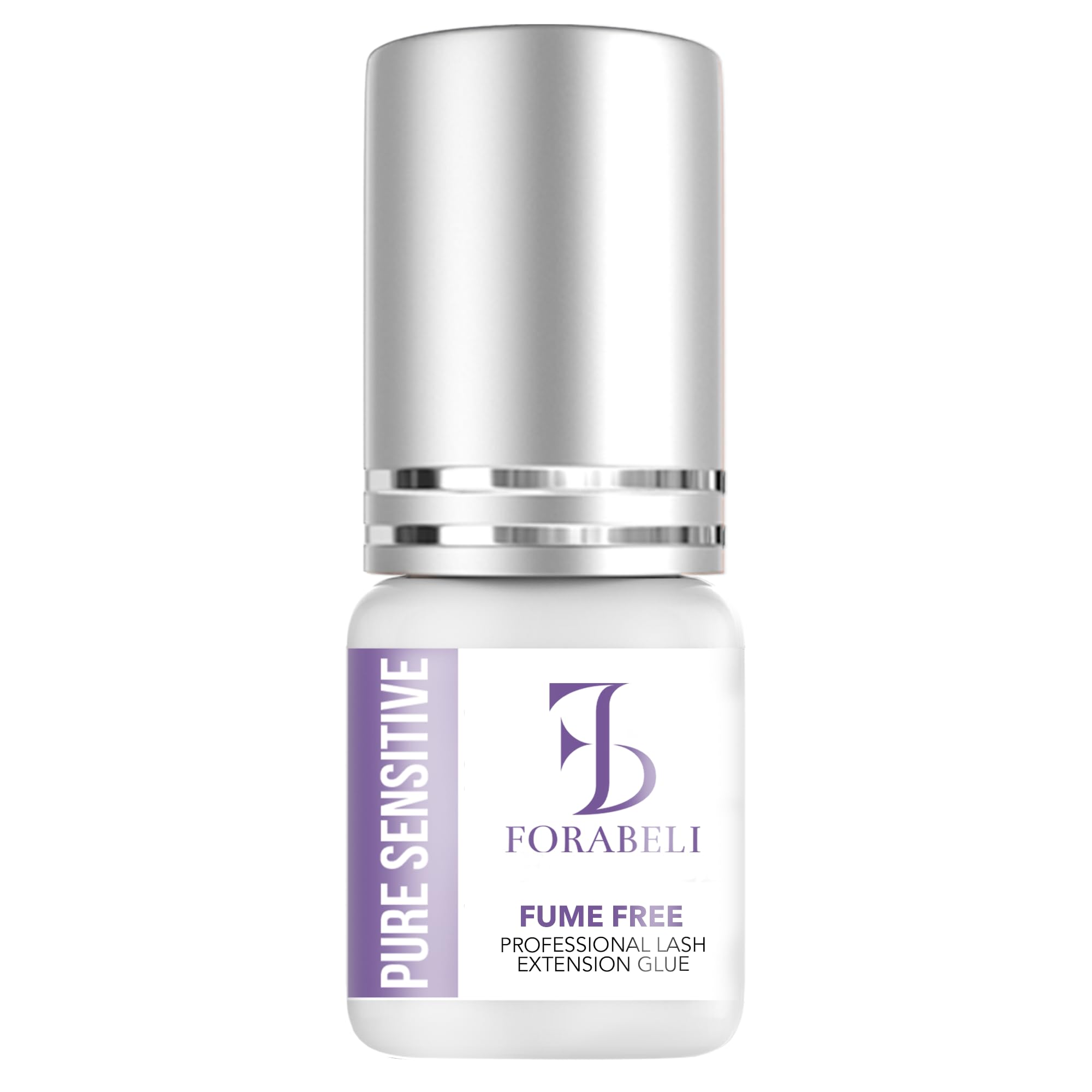 Forabeli Pure Sensitive Eyelash Extension Glue | Fume-Free Lash Adhesive | 6-7 Second Drying | 4 Weeks Retention | for Highly Sensitive Eyes | Black, 5ml