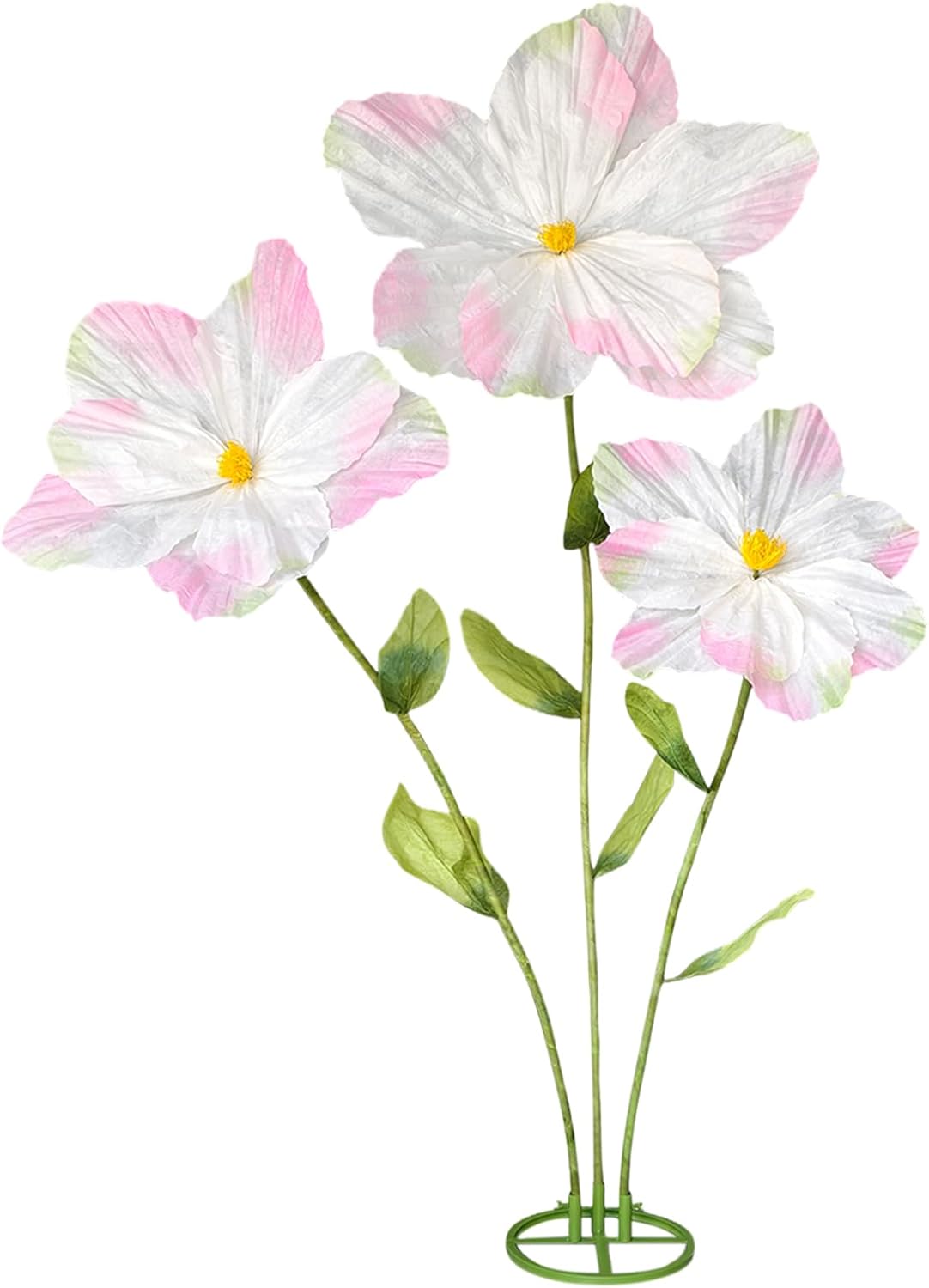 Giant Christmas Flowers for Decoration - Large Artificial Flowers with Stand Big Waterproof Paper Flower Decor for Wedding Birthday Party Garden Office Home Graduation Shop Window（Gardenia Pink）