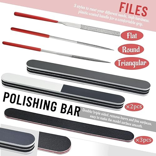 Miniatura 5 de Bigstone 22 PCS Model Tools Kit Hobby Building Tools Craft Set Modeler Basic DIY Tools for Cars, Airplanes, Buildings, Gundam, Robots Models