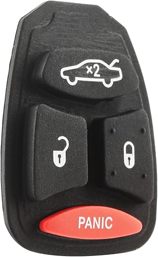 Miniatura 2 de Repuesto para Chrysler Dodge Jeep 2005-2009 4 botones remoto llavero carcasa pad KOBDT04A (juego de 2)