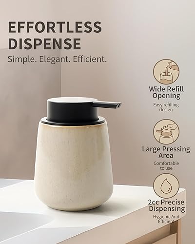 Miniatura 64 de Bosilunlife Dispensador de jabón para baño, dispensador de jabón de cerámica azul, loción, bomba de mano, botella de jabón para cocina, dispensador