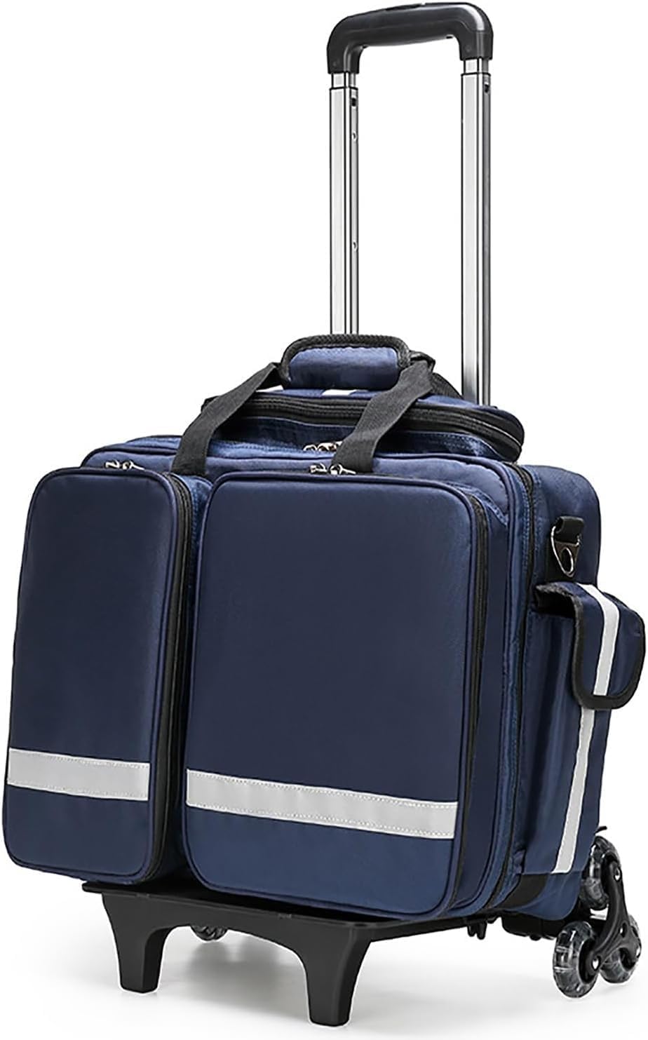 Professional First Aid Trolley Bag with Wheels, Large Capacity Waterproof Emergency Trauma Kit for EMT and Paramedics(Red)