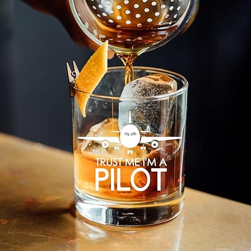 Miniatura 3 de Perfectinsoy Trust me I'm a Pilot - Vaso de whisky piloto, vaso de whisky piloto jubilado, pilotos asistentes de vuelo jubilados helicóptero aviador