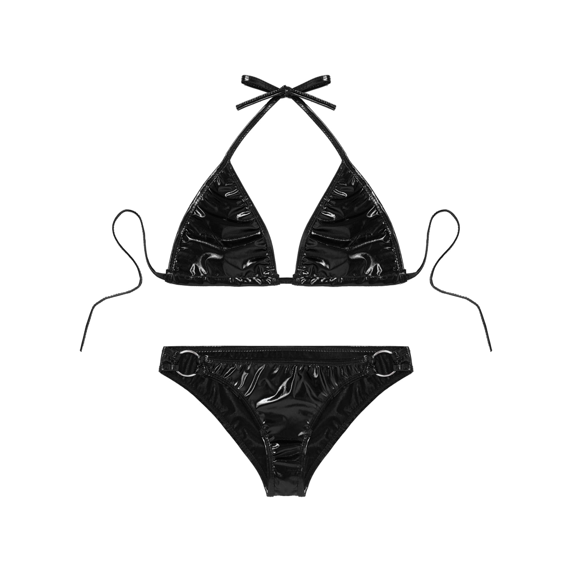 m.a.1 Women's Shiny Faix Leather Bikini Set, Pool Park-picture-44
