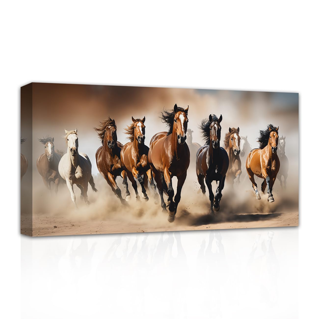 LMYSXAOZ Running Horse Canvas Wall Art Wild Animal Picture Print on Pictures Decor for Bedroom Living Room Home Framed (Horse-2, 12.00" x 24.00")