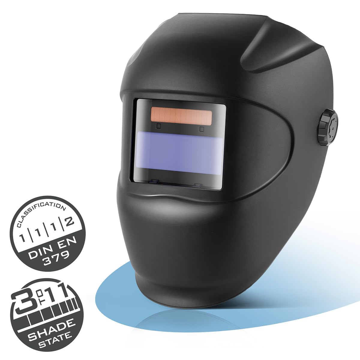 STAHLWERK Casque de soudage Automatique Rookie – Masque de Soudeur Robuste, écran de soudage, Masque avec Filtre à obscurcissement Automatique de DIN 3 à DIN 11, Classe Optique 1/1/1/2