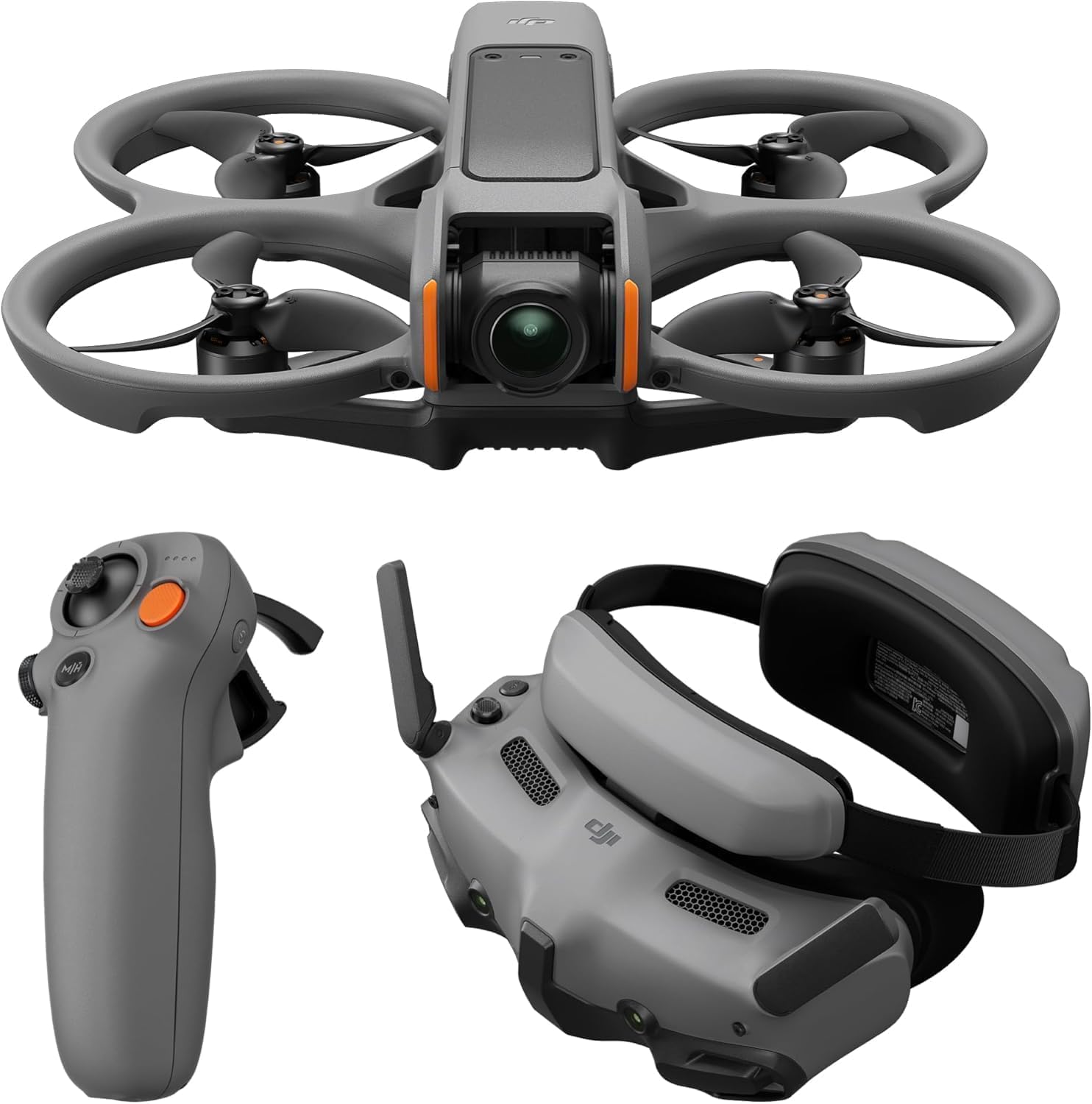 DJI Avata 2 Fly More Combo (1 batteria), Drone FPV con fotocamera 4K, Paraeliche integrati, 360 semplificati con una sola pressione, Goggles 3 e RC Motion 3 inclusi