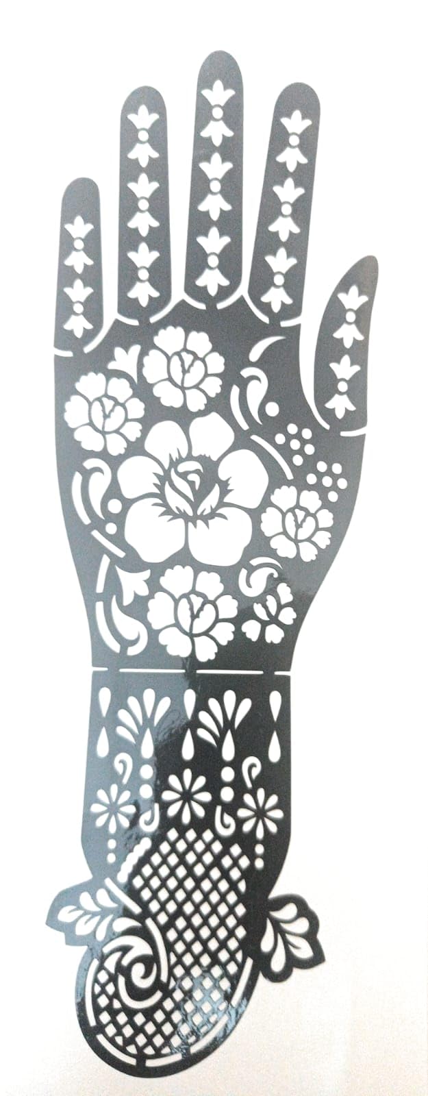 MRACE Henna Stencil Templates for Hand Design, Floral Pattern, Reusable Mehndi Art Stickers (Pack of 4) 2