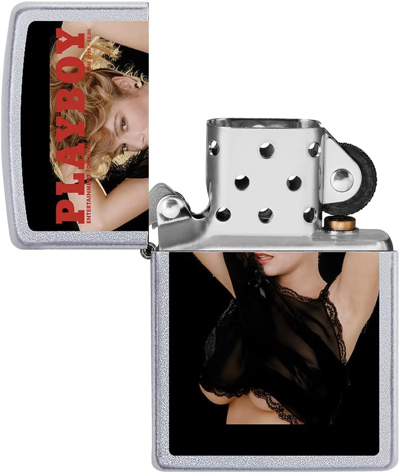 Zippo Playboy Cover June 1988 Pocket Lighter, Satin Chrome, One Size (205-CI010714)