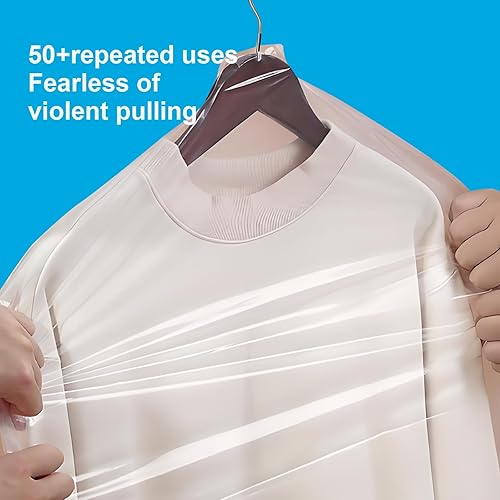 Miniatura 5 de Paquete de 30 bolsas transparentes para ropa, fundas de ropa de 35.4 pulgadas, bolsas de plástico para ropa, bolsas de limpieza en seco