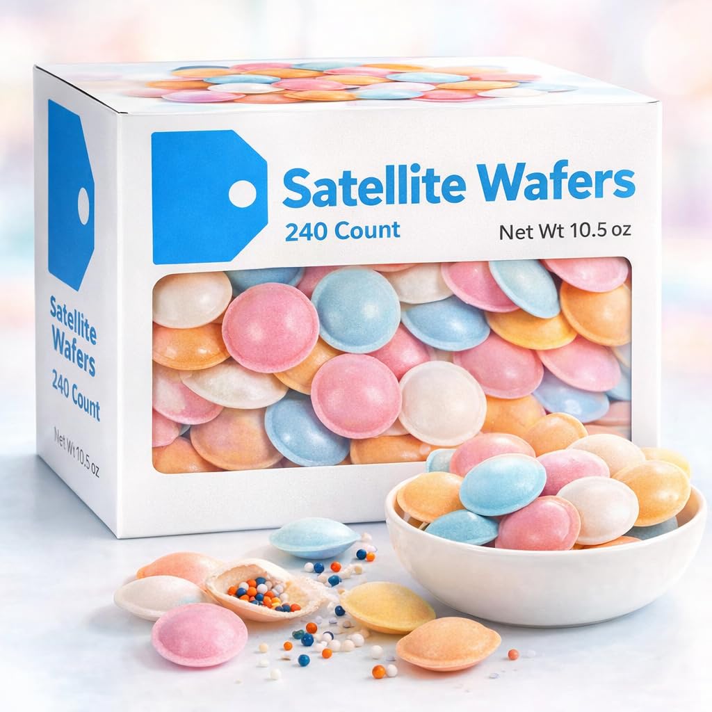Satellite Wafers Candy – 240 Count Flying Saucer Candy, Classic Nostalgic Treat