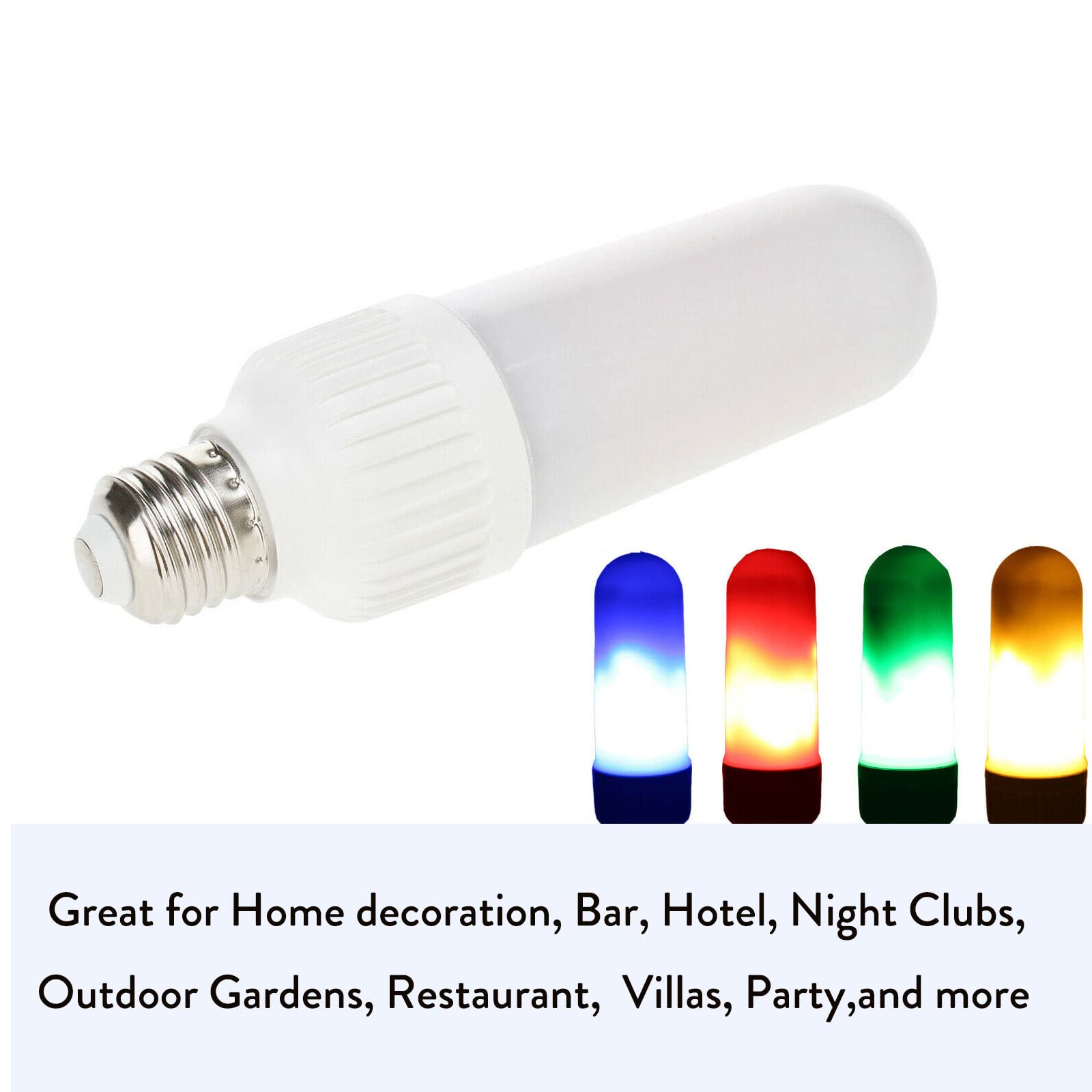 lampadine 5 pz. AC85-265V LED. Fiamma Effetto Fuoco E27 E26 B22 2835 SMD Lampadine 5W Creative Lights Flowing Emulation Emulation Atmosphere Lampada da Decorazione(E27,Giallo)